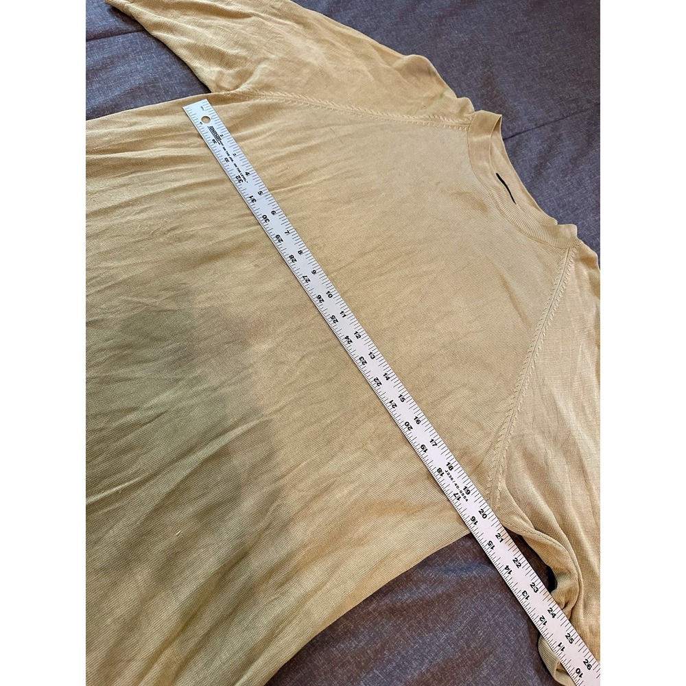 Vintage Kevoman 100% Silk Beige Yellow Mens Shirt XL Quiet Luxury Preppy Office - Picture 4 of 5